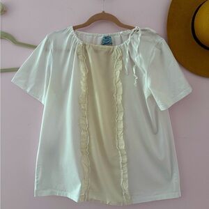 Prada 2017 cotton silk collection Blouse with drawstring neckline